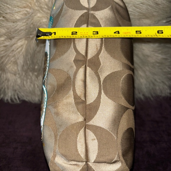 Coach Tan and Blue Mini Bag with Colorful Design - Picture 5 of 9